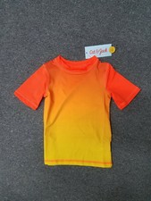 Cat  Jack Rashguard Shirt, 50 UPF, SZ 12 mo, 0473 Orange Ombre, NWT, Free S H