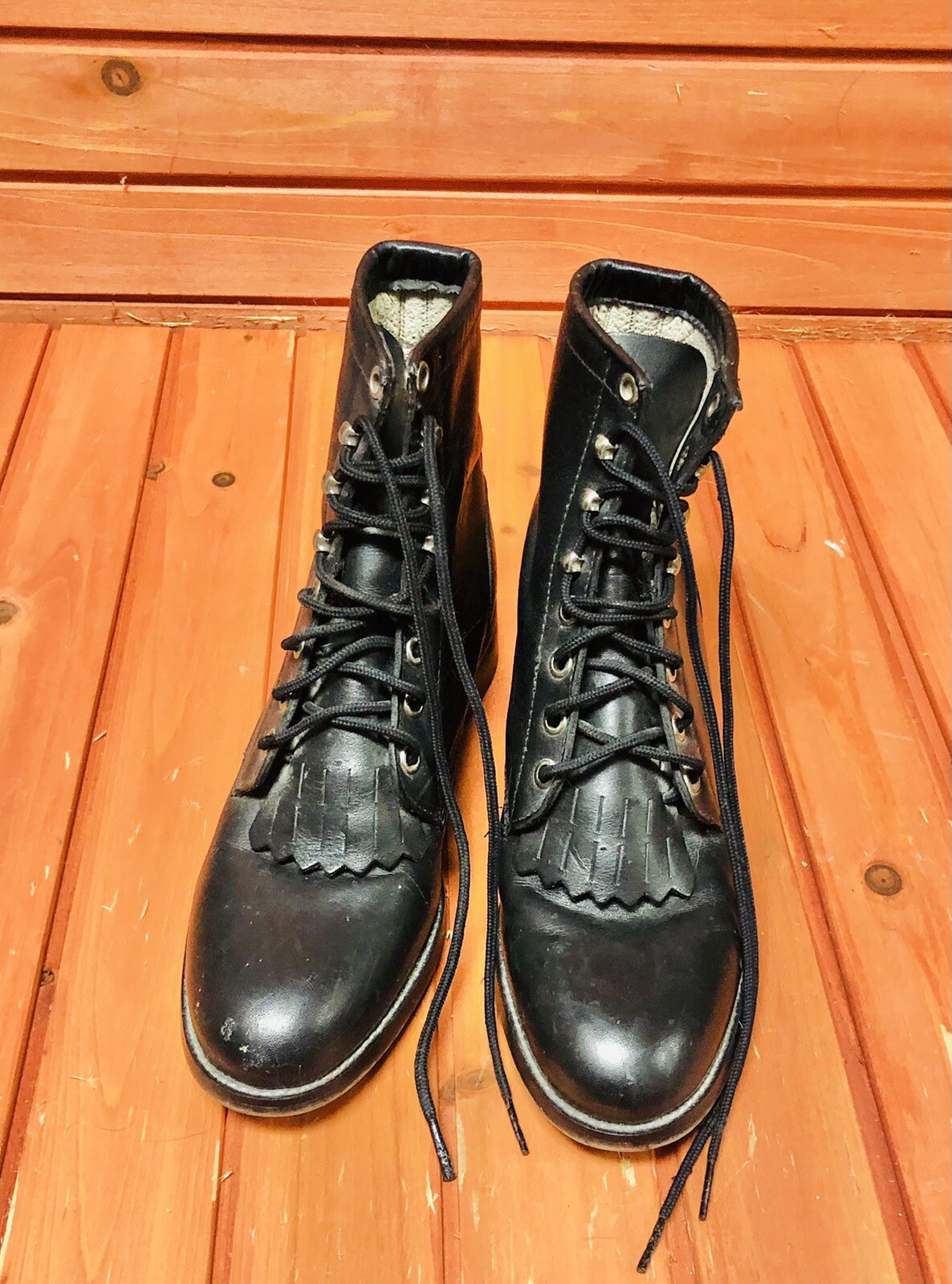 Justin Bay Apache Roper Black Leather 
