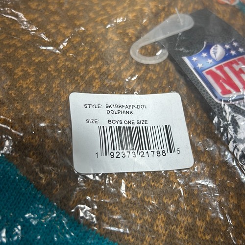 NFL Miami Dolphins Football-NFL Beanie Cap Team Apparel Boys Blue Brown One Size - Picture 7 of 8
