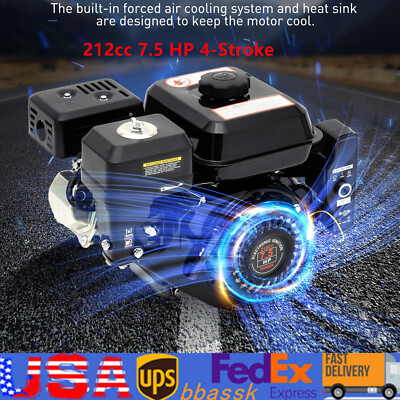 #ad #ad 212cc 7.5 HP Electric Start Horizontal Engine Go Kart Gas Engine Motor 4 Stroke $104.37