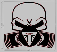Triumph skull mask Decals Stickers. Motorcycle Tank Helmet Vinyl logo camper
