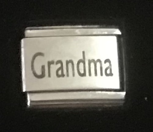 Stylysh 'NANA GRANDMOTHER' Enamel Italian Charm Link - 9mm, 304L Stainless Steel, Fits All 9mm Italian Charm Bracelets - View #10