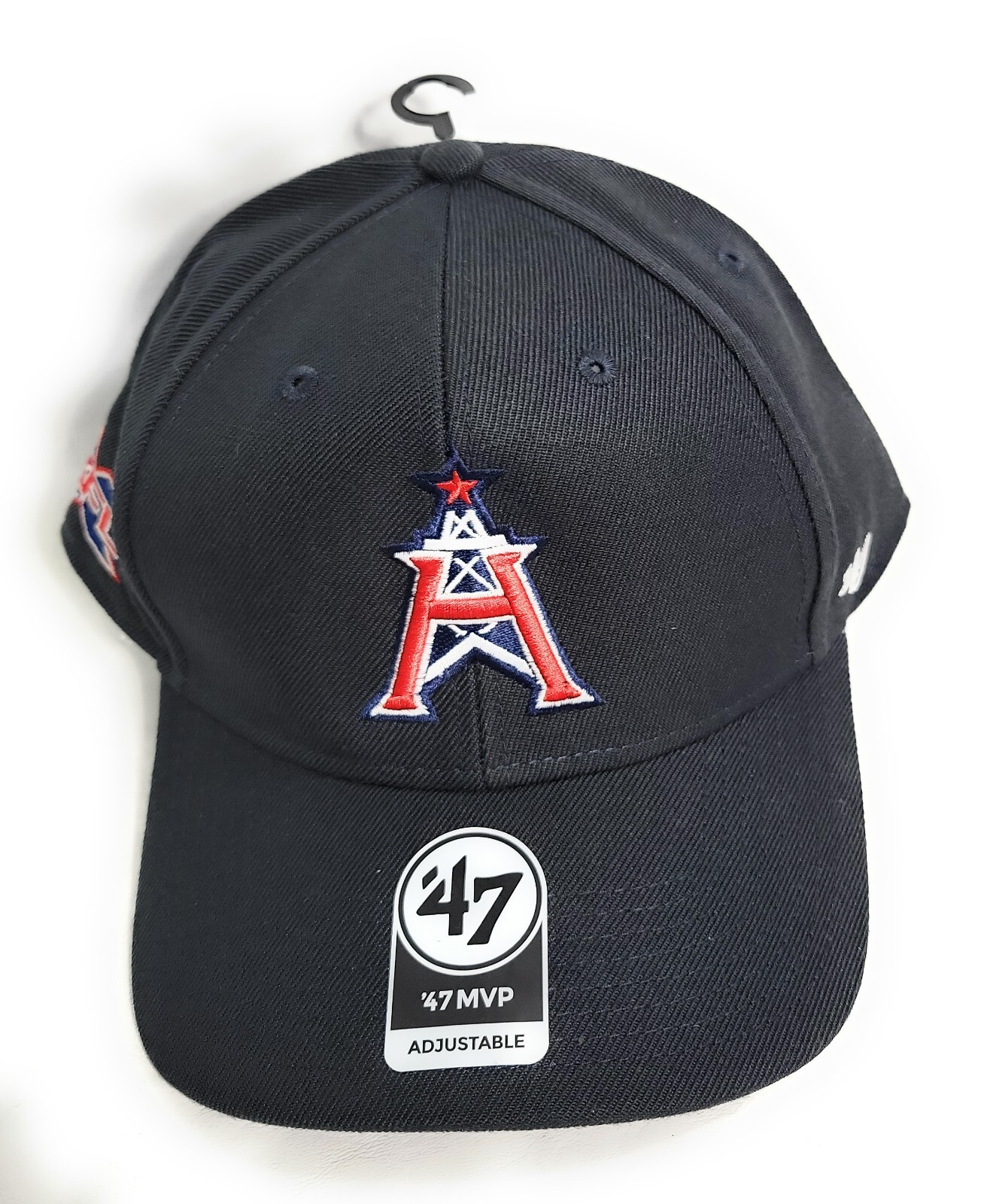 ‘47 XFL Houston Roughnecks MVP Adjustable Baseball Hat Cap, Black, Logo