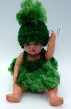 Vintage 1930s German Celluloid 4" FLAPPER GIRL DOLL Dollhouse Miniature Japan