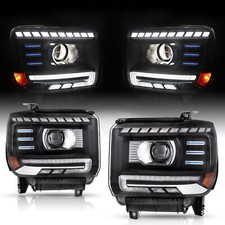 Full Led Projector Headlights For 2014-2015 Gmc Sierra 1500/15-19 2500 3500 L+r