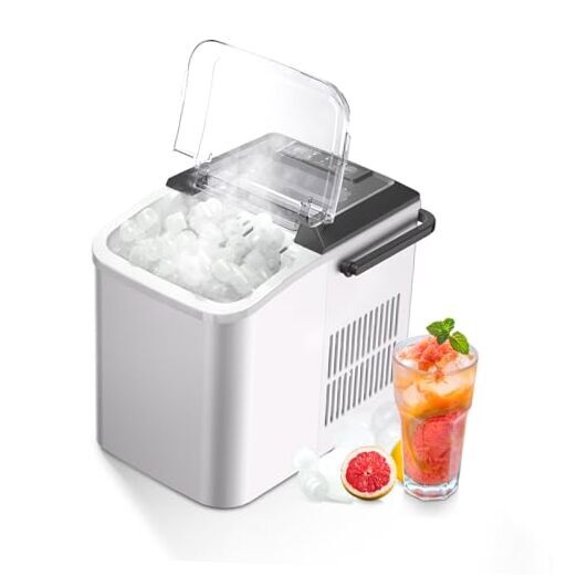 Bullet Ice Maker- 33 lb/24H Ice Machine, 9 Cubes in 7-8 Mins Ice Cube white