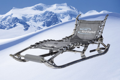 Runwave Edelstahl Rodel Schlitten Bob Rodelgaudi bis 140 Kg für 1-2 Personen Neu