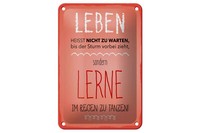 Blechschild Spruch 20X30 Cm Leben Lerne Im Regen Zu Tanzen Rotes Deko Schild