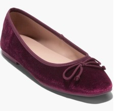 Cole Haan 150 Yara Ballet Flat Wine Velvet 10 Brand New