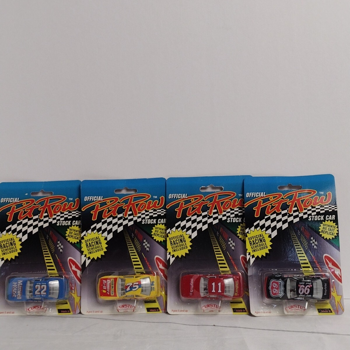 1992 PIT ROW Stock Cars #22 #75 #11 #66 New On Card | eBay
