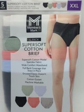Member's Mark Women's 5-Pack Super-Soft Cotton Brief Panties Size XX-Large
