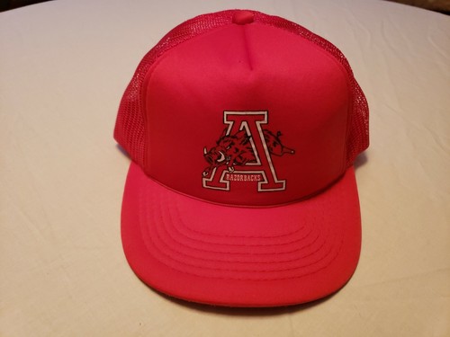 Vintage 80er Arkansas Razorbacks Mütze Snapback Mesh Trucker Cap selten Neuzustand  - Bild 1 von 5