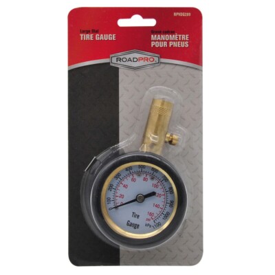 Roadpro RPVDG289 Tire Valve Gauge W/ Large Dial & Durable Housing