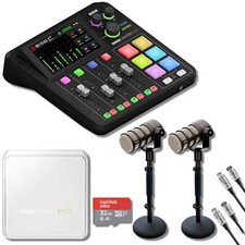 Rode RODECaster Duo Streaming Mixer Black with Rode Podmic Pair Bundle