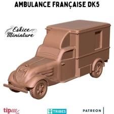 Eskice Miniatures WW2 Early War French Army Ambulance DK5 WWII Bolt Action 28mm