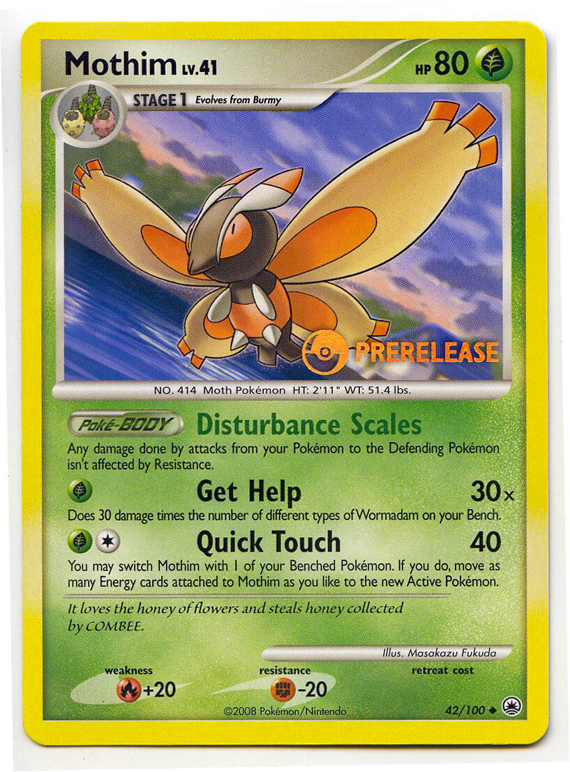 Mothim 42/100 Prerelease Majestic Dawn Uncommon NM With eBay Shipping