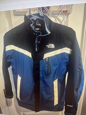 The North Face Blue HyVent Kids Jacket 10/12 Medium Double Zipper Water Proof