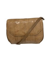 Vintage Saks Fifth Avenue Crossbody Beige Snake Skin Purse Handbag
