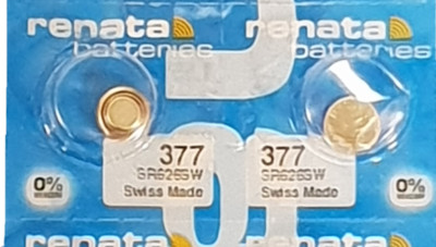 2 x RENATA AG 4 Uhrenbatterie 377 für Armbanduhr Knopfzelle CX 626 V377 SR626W
