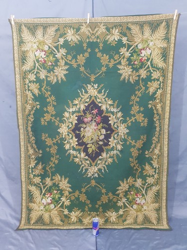Vintage French Beautiful Floral woven Scene Wall Hanging Tapestry 178x129 cm