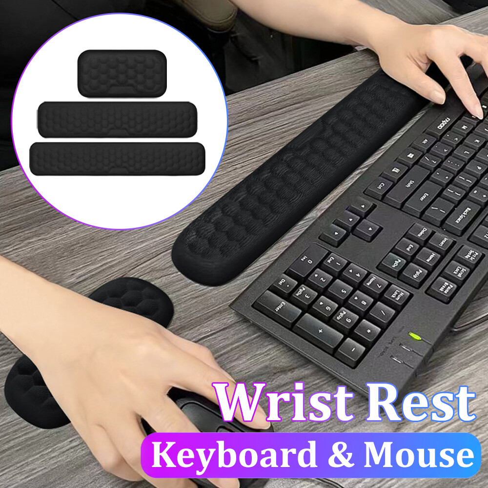 Ergonomic Memory Foam Keyboard & Mouse Wrist Rest Cushion Pad Support-image