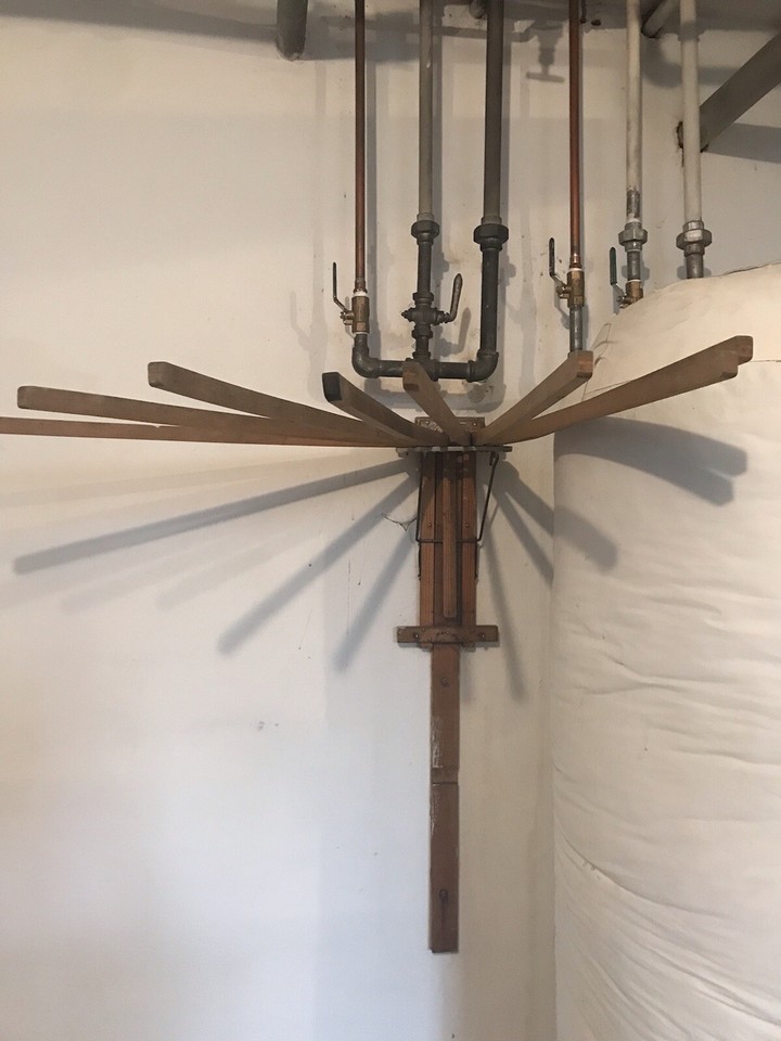 Antique Victorian Wall Mount Hanging Dryer Rack Clothes Laundry Room ...