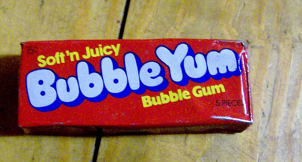 RARE vintage 1970s SEALED new unopened BUBBLE YUM gum package FOOD