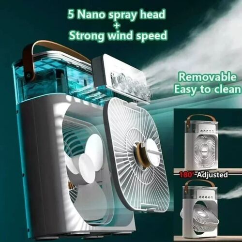 2024Portable 3 in 1 Fan AIr Conditioner Household Small Cooler LED Night Lights - Picture 5 of 6