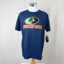 Mossy Oak Men's Short Sleeve Camo Logo Graphic T-Shirt Navy, Medium #4940
