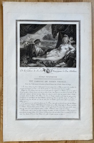Filippo II e la sua maîtres, origine. Incisione su rame 1786 secondo del TIZIANO - Imagen 11 de 12