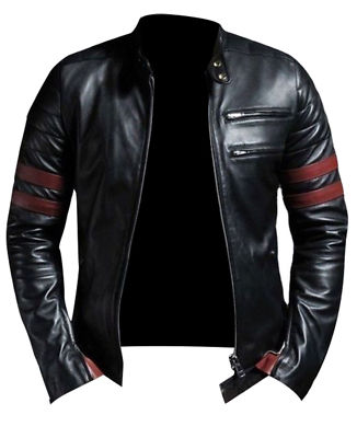 Fight Club Retro Hybrid Mayhem Brad Pitt schwarze Bikerjacke