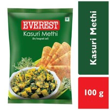 Everest Kasuri Methi 100 grams Pouch 3.5 oz India Dried Premium FENUGREEK Leaves