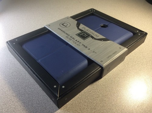 New Samsung Galaxy Tab 3 - 7 Slim Folio Protective Case by Platinum. Navy Blue - Picture 3 of 10
