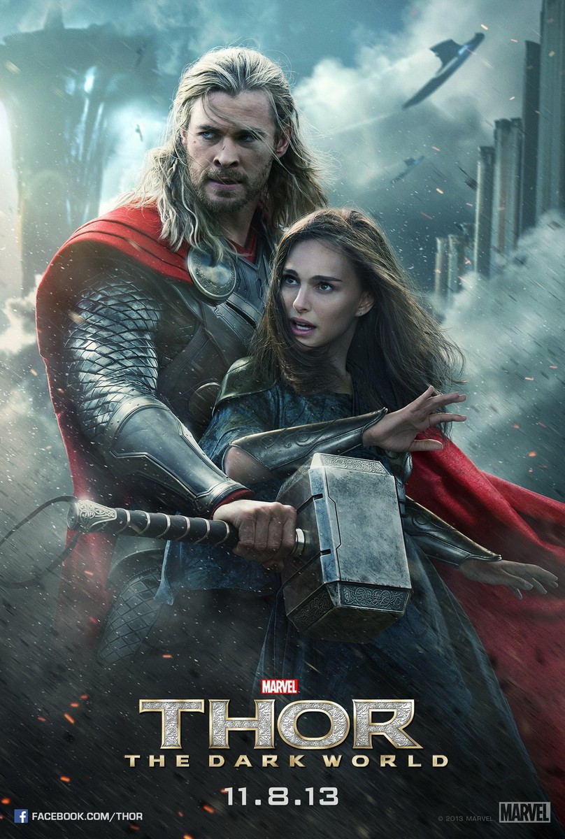 THOR THE DARK WORLD POSTER MARVEL CHRIST HEMSWORTH NATALIE PORTMAN