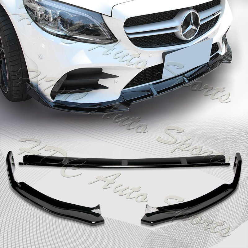 For 2019-2021 Mercedes W205 C-Class Painted Black Front Bumper