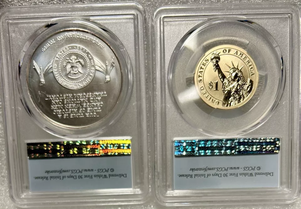 2020 C&C GHWB $1 PCGS Reverse PF 70 Coin and MS 70 Silver Medal First Strike - Image 2 of 4