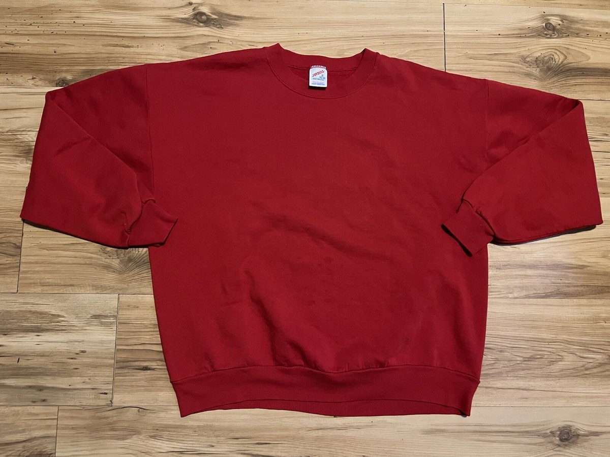 Vintage Jerzees Blank Basics Crewneck Sweatshirt Made In USA Mens 