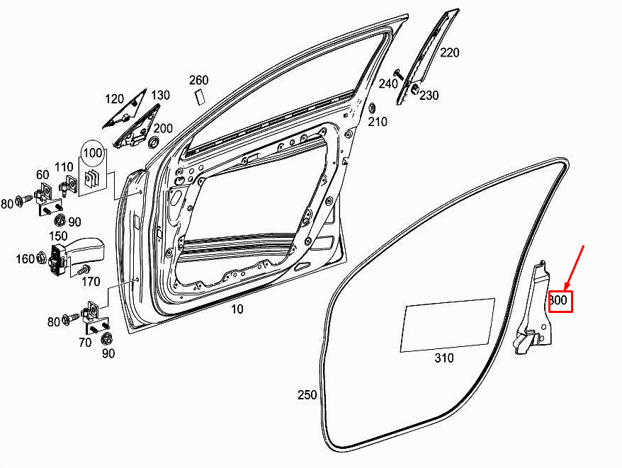 MERCEDES-BENZ A W177 Rear Inside Left Door Reinforcement  