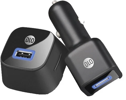 Conjunto de Cargador para auto y pared negro cargadores y bases de recarga para reproductores de audio