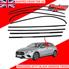 Embellecedores de ventana negros Mercedes Clase A W177 equipamiento nocturno 2019-25 Blackout Chrome