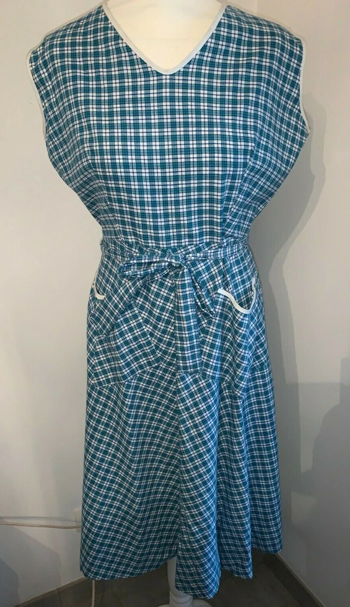 Ancienne blouse robe portefeuille de grand m re en coton