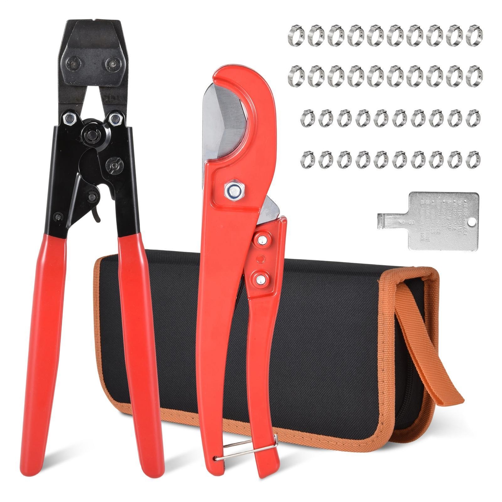 PEX Crimping Tool Kit, Ratchet Pex Clamp Tool with Cinch & Removal