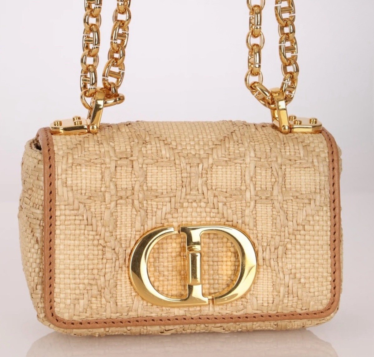 Dior Caro Raffia Mini Bag | eBay