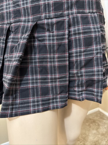 Women’s Black Check Polyester Casual Pleated Unlined Mini Zipper Size L Skirt - Picture 4 of 18