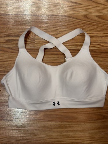 UNDER ARMOUR UA High Support Impact Women's Sport Bra Size Large White Wireless