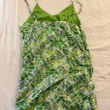 Floral Green Dress Small Cocktail Sun Dress