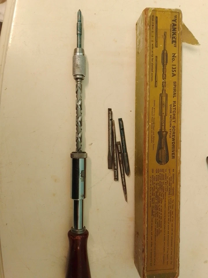 Stanley Yankee 135A Vintage Spiral With 5 Bits Made In Sheffield - Image 3 of 4