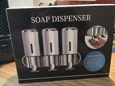 Bathroom Shower Soap / Shampoo / Conditioner Dispenser - 3 Bottle Wall Mount