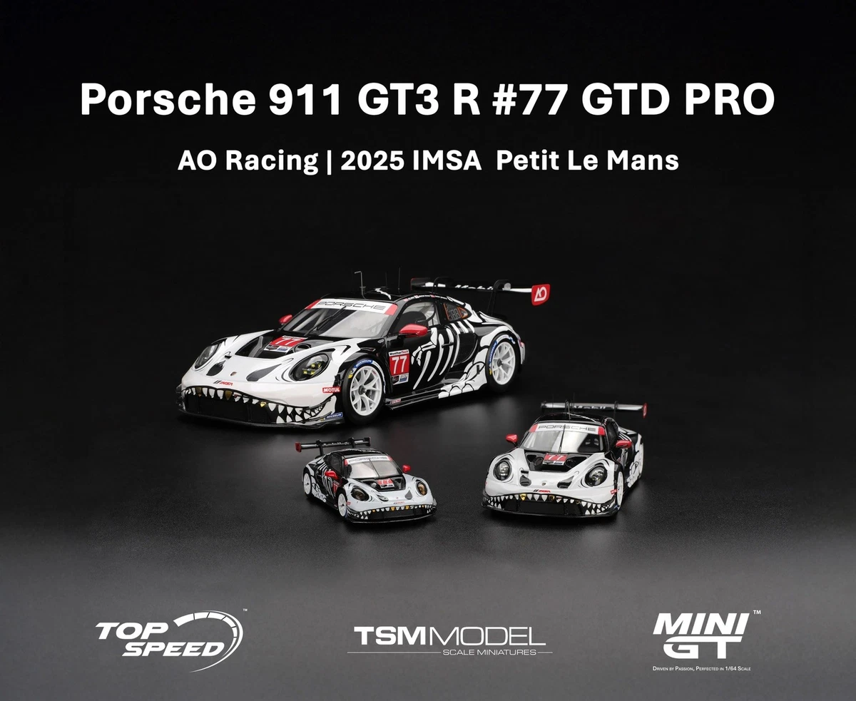 PRE-ORDER) MINI GT #1143 Porsche 911 GT3 R 77 AO Racing Skeleton PRE-ORDER) MINI GT #1143 Porsche 911 GT3 R 77 AO Racing Skeleton