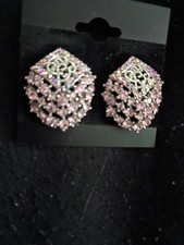 rhinestone pierced earrings 